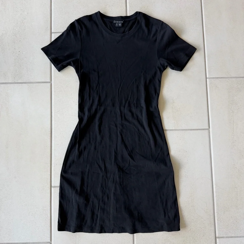 Theory Black Short Sleeve Dress - Small